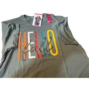 Hello Fall State of Mine Graphic T-Shirt Unisex X-Large Green Short Sleeve